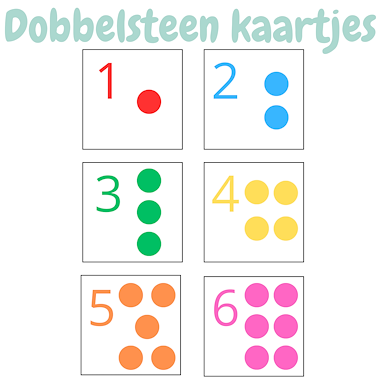 Lesmateriaal Dobbelsteen kaartjes stippen en cijfers  van auteur My Teacher Shares