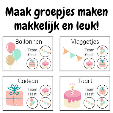 Lesmateriaal Samenwerkkaartjes | Samenwerken in groepjes van vier  van auteur My Teacher Shares slide 2