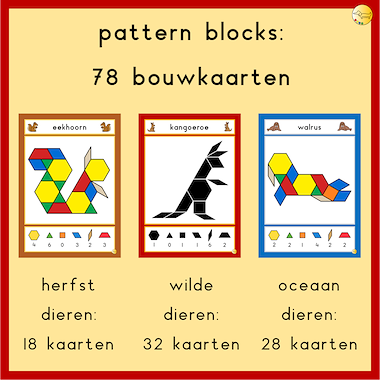 Lesmateriaal Pattern blocks dieren bundel van auteur JufJoyceKuenen