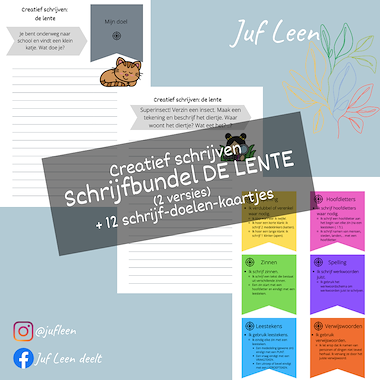 Lesmateriaal Schrijfbundel: DE LENTE (creatief schrijven) van auteur Juf Leen