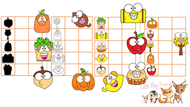 Lesmateriaal herfst - relaties leggen - memory van auteur Little Play Friends slide 2