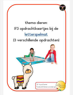 Lesmateriaal Dieren: 173 opdrachtkaartjes bij de letterspelmat van auteur JufJoyceKuenen slide 2