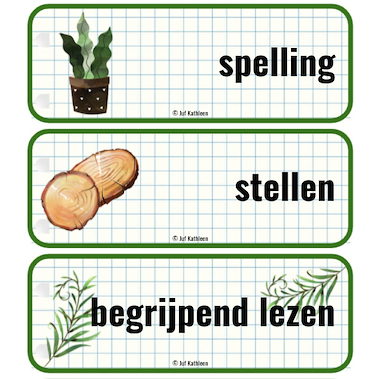 Lesmateriaal Dagritmekaarten 'planten en tuinieren' van auteur Juf Kathleen 1994 slide 3
