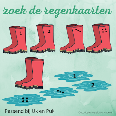 Lesmateriaal thema het weer/regen Uk en Puk -zoek de regenlaarzen KLEUTER van auteur Nanny Melissa slide 1
