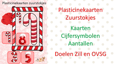 Lesmateriaal plasticinekaarten - zuurstokjes kerstmis van auteur Little Play Friends