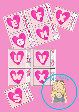 Lesmateriaal Thema valentijn:knijkaarten- letters van auteur Juf Katy slide 2