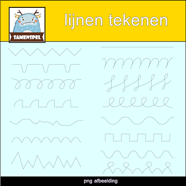 Lesmateriaal 15 lijnen om te tekenen/traceren van auteur Samenspel slide 1