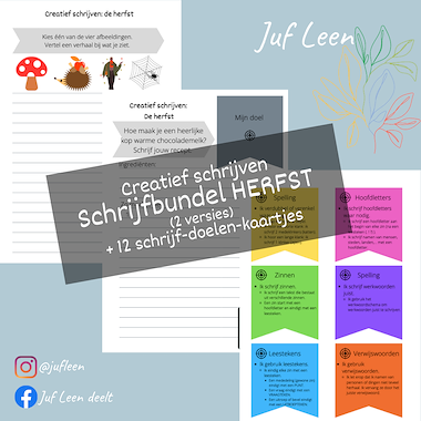 Lesmateriaal Schrijfbundel: De herfst (creatief schrijven) van auteur Juf Leen