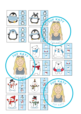 Lesmateriaal Thema winter: Knijpkaarten zoek dezelfde van auteur Juf Katy slide 2