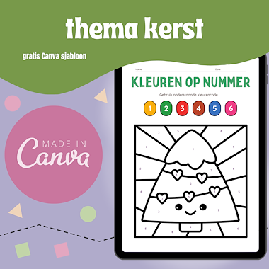 Lesmateriaal thema kerst kleuren op nummer van auteur Kelly Meeus slide 2