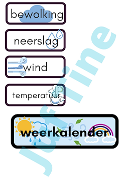 Lesmateriaal Weerkalender en dagen van de week van auteur Juf Tine slide 2