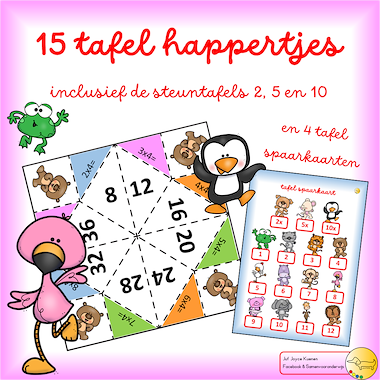 Lesmateriaal tafel happertjes van auteur JufJoyceKuenen