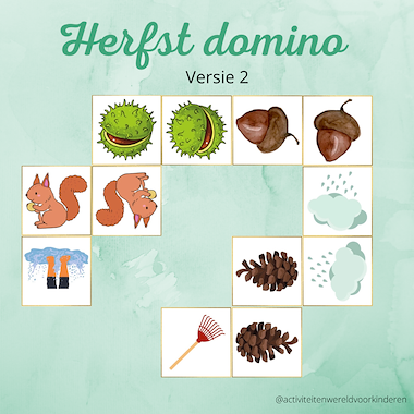 Lesmateriaal Herfst domino versie 2 van auteur Nanny Melissa