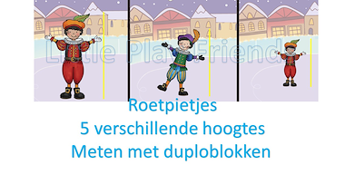 Lesmateriaal Meten met Sinterklaas en roetpiet - duploblokken van auteur Little Play Friends slide 4