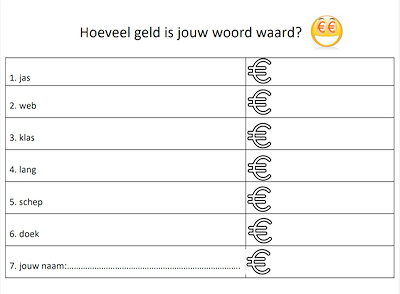 Lesmateriaal Geldrekenen- wat is jouw woord waard? van auteur juf tallie slide 2