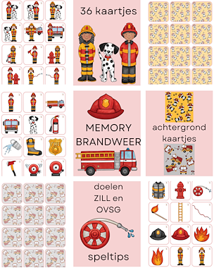 Lesmateriaal Memory brandweer van auteur Little Play Friends