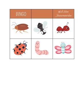 Lesmateriaal Kriebeldieren bingo van auteur kleutermaterialen_diy slide 2