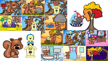 Lesmateriaal thematafel - achtergronden - herfst - de blaadjesdief van auteur Little Play Friends slide 2