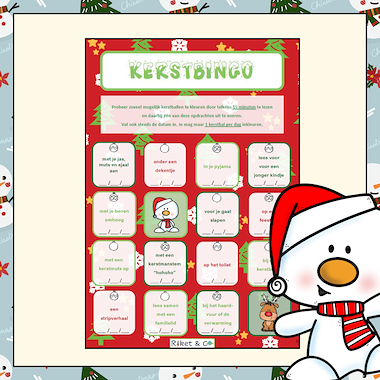 Lesmateriaal Leesbingo Kerst van auteur Raket en Co