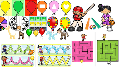 Lesmateriaal Ballen en ballonnen Mega-spelbundel van auteur Little Play Friends