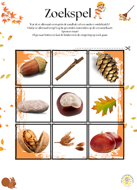 Lesmateriaal Spel: verzamelkaart HERFST van auteur Kleuterwereld slide 1