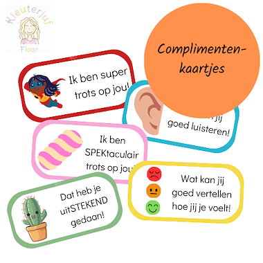 Lesmateriaal Complimentenkaartjes van auteur Kleuterjuf_floor slide 1