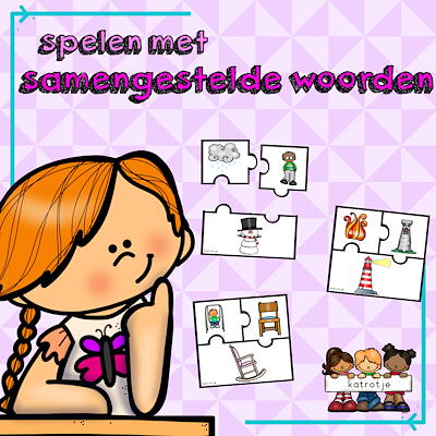 Lesmateriaal spelen met samengestelde woorden van auteur katrotje slide 1