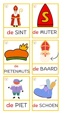 Lesmateriaal Woordkaarten thema Sinterklaas van auteur Juf Shany