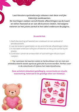 Lesmateriaal Valentijn Zoekkaarten – Tellen & Waarnemen voor Kleuters van auteur Juf_C slide 2