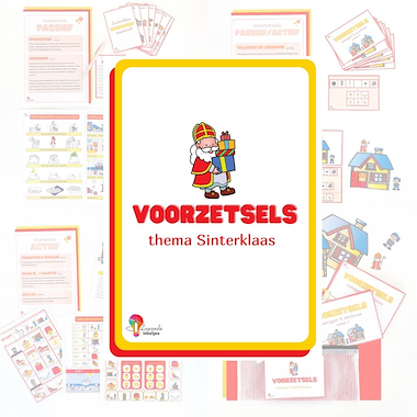 Lesmateriaal Voorzetsels thema Sinterklaas van auteur Logopedie Ideetjes