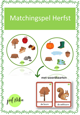 Lesmateriaal Herfst matchspel van auteur Juf Nika