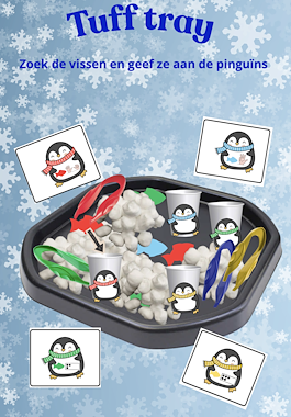 Lesmateriaal Thema winter : Tuff tray - zoek de vissen  van auteur Juf Katy