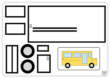 Lesmateriaal Knipoefening schoolbus van auteur Van krabbel tot krul slide 2