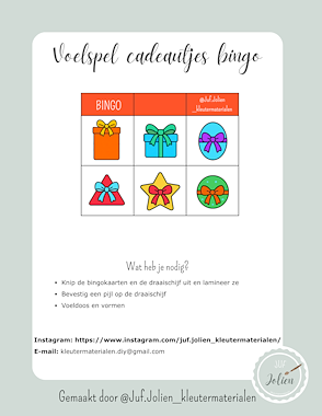 lesmateriaal Voelspel cadeautjes bingo van auteur kleutermaterialen_diy