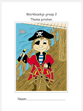 Lesmateriaal Werkboekje thema piraten groep 2 van auteur Juf Monique slide 1
