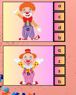 Lesmateriaal Knijpkaarten: thema carnaval-zoek dezelfde kleine letter van auteur Christl slide 2