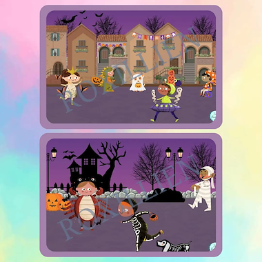 Lesmateriaal achtergronden speeltafel halloween van auteur kleuterwereldjes van roxillien slide 2