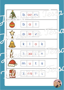 Lesmateriaal Voorbeeldkaarten letterblokjes van auteur Juf Jaleesa en juf Tessa slide 4