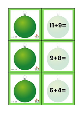 Lesmateriaal Sommen tot 20 ballen Kerst lampje van auteur de beweegjuf slide 1