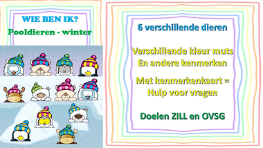 Lesmateriaal wie ben ik - spel: pooldieren / winter van auteur Little Play Friends