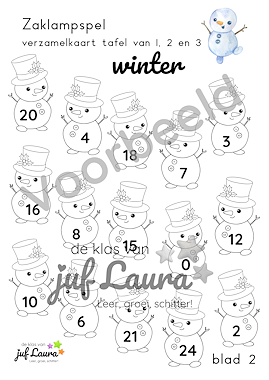 Lesmateriaal Winter - Bundel - Zaklampspel -Tafel van 1 t/m 12 van auteur De klas van juf Laura slide 2