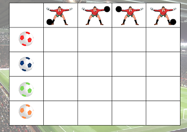 Lesmateriaal voetbal matrix van auteur Kleuterjuf_Daphne