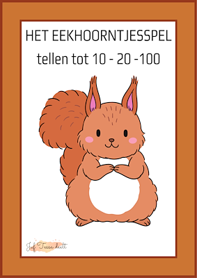Lesmateriaal Het eekhoorntjesspel - tellen tot 10 - 20 - 100 van auteur Juf Tessa deelt