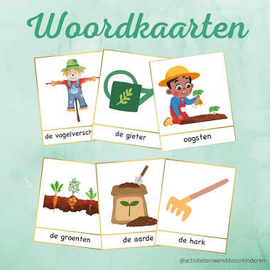 Lesmateriaal Mijn eigen moestuin - woordkaarten van auteur Nanny Melissa