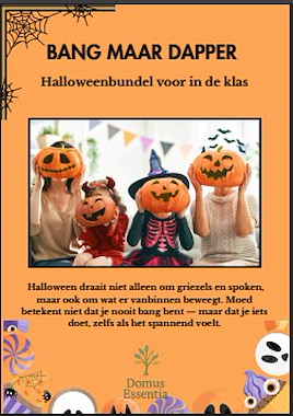 Lesmateriaal Bang maar dapper - Halloweenbundel van auteur Domus Essentia slide 1