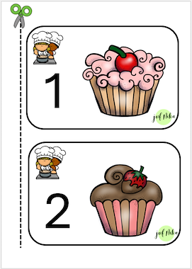 Lesmateriaal Cupcakes telspel van auteur Juf Nika slide 3