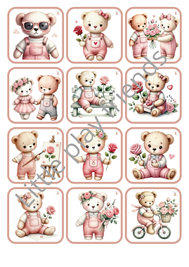 Lesmateriaal Memory Valentijn Beertjes van auteur Little Play Friends slide 2