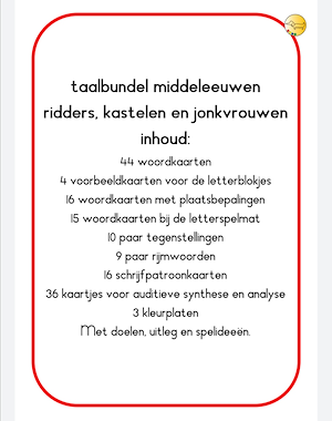 Lesmateriaal Middeleeuwen taalbundel van auteur JufJoyceKuenen slide 3