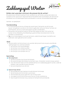 Lesmateriaal Winter - Zaklampspel - Spelling van auteur De klas van juf Laura slide 4