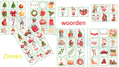 Lesmateriaal woordkaarten en sprekende muur- kerstmis van auteur Little Play Friends slide 2